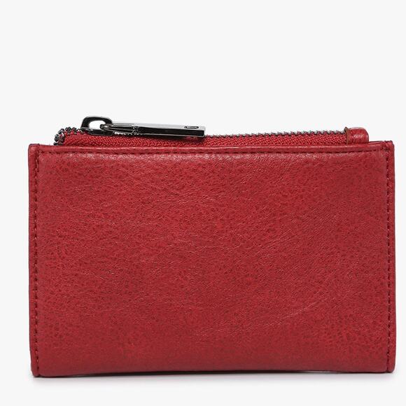 Zara RFID Zip-Top Snap ID Holder Card Wallet Berry Red - Picture 1 of 3